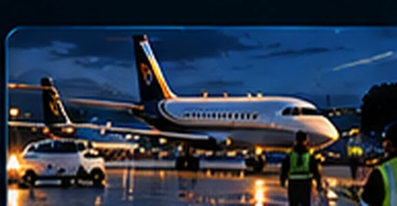 Aircraft on an airport ramp
